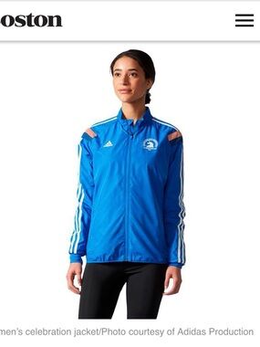 Adidas 2017 Boston Marathon Celebration Jacket in blue